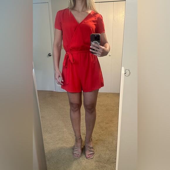 BeBop Red Wide Leg Romper XS - Picture 10 of 11